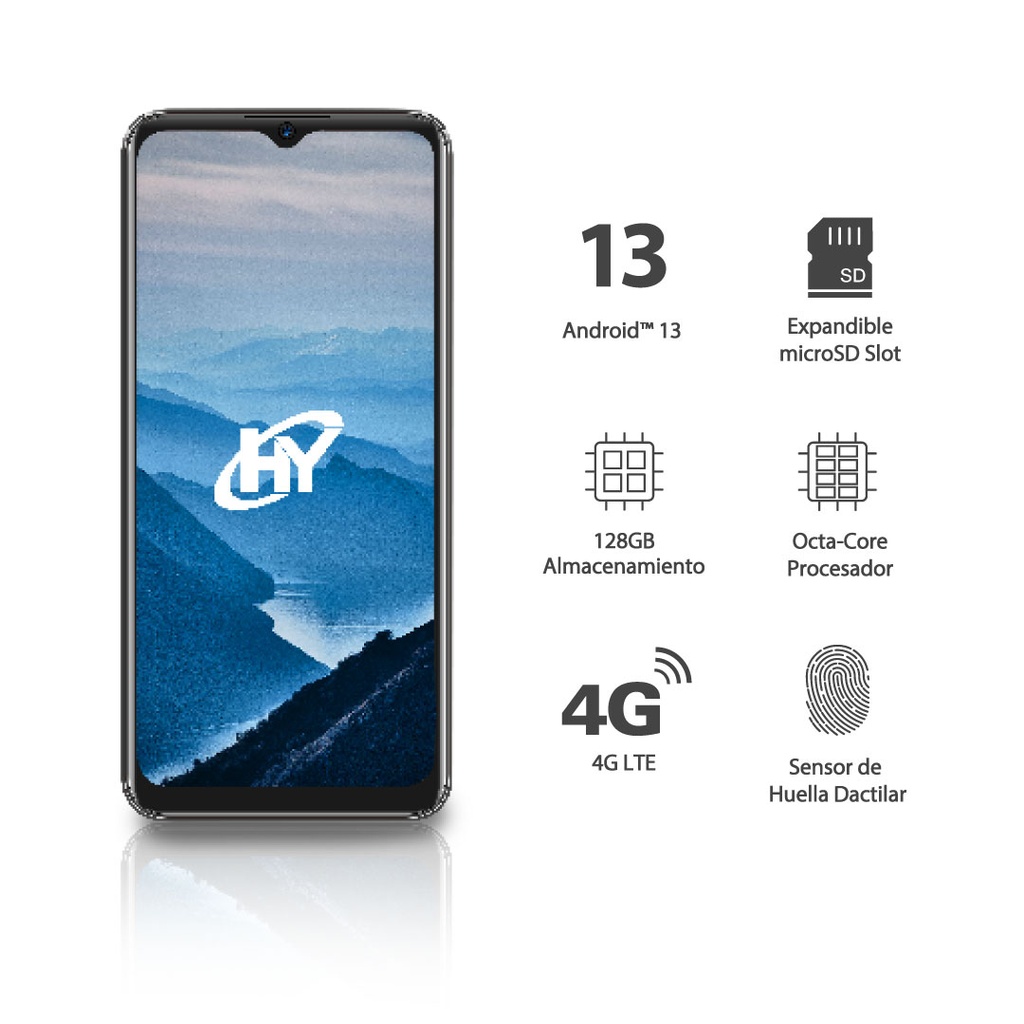 Celular HYLine Pro - 6GB - 128GB -8MP/13MP - Android 13 - Negro