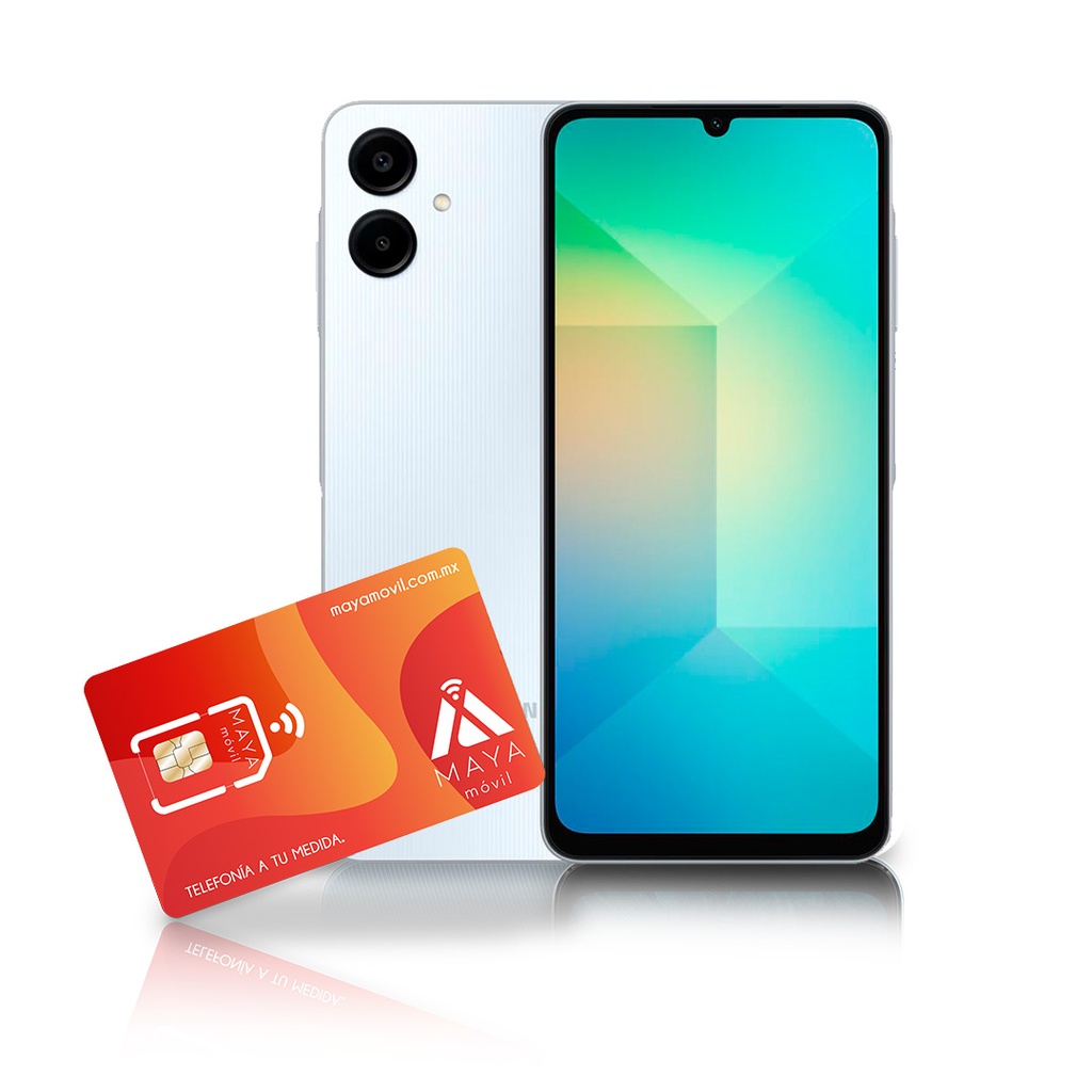 Samsung A06 4GB, 64GB - Light Blue + Servicio Maya Móvil Pro 5GB 3 Meses