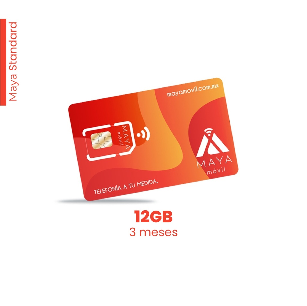 Maya Móvil Standard (12GB, Vigencia 3 Meses)