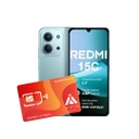 Xiaomi Redmi 15C 4GB 128GB Verde Menta + SIM Maya Móvil prepago 2GB por 30 días.