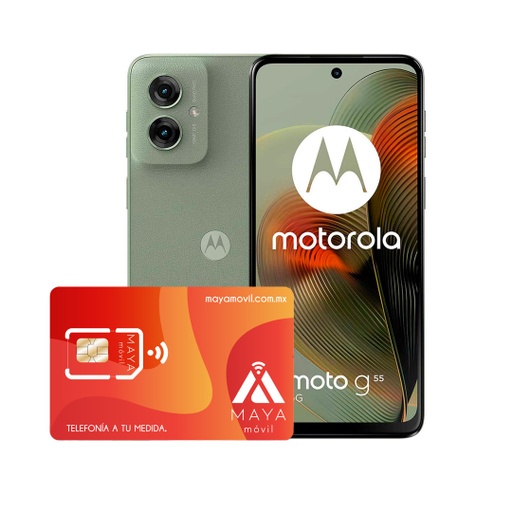 [PB5V0007MX/NEW] Moto G55 8GB, 256GB - Verde + Servicio Maya Móvil Plus 3GB vigencia 30 días
