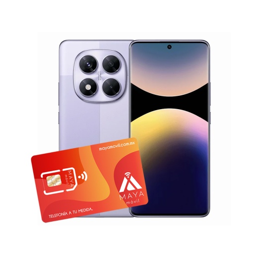 [REDMINOTE14PRO/NEW] Plan anual Maya Móvil Standard 12GB + Equipo Redmi Note 14 Pro 8GB Ram 256GB Purpura.