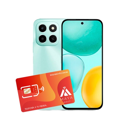 [5109CCAK/NEW] Honor X6C 6GB Ram 128GB, Azul Cian + SIM Maya Móvil 2GB