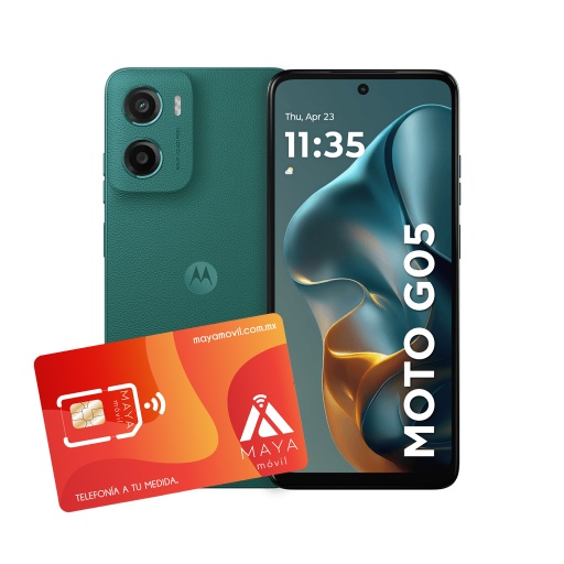 [PB6K0024MX/NEW] Moto G05 4GB, 128GB - Verde + Servicio Maya Móvil Plus 2GB vigencia 30 días