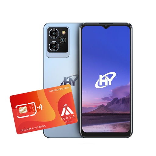 [HY65PA1402NABL/NEW] Celular HYLine Pro-Azul - 6GB - 128GB + Servicio Maya Móvil Pro