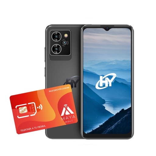 [HY65PA1402NABK/NEW] Smartphone HYLine Pro - Negro + SIMM Maya Móvil Eco 2GB por 30 días.