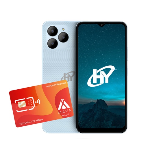 [HY65PB1401NABL/NEW] Celular HYLine Plus 6.56&quot; - Azul + Servicio Maya Móvil Pro