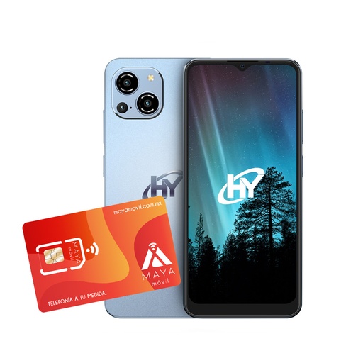 [HY65PA1401NABL/NEW] Smartphone HYLine Pro-X - Azul + SIMM Maya Móvil Eco 2GB por 30 días.
