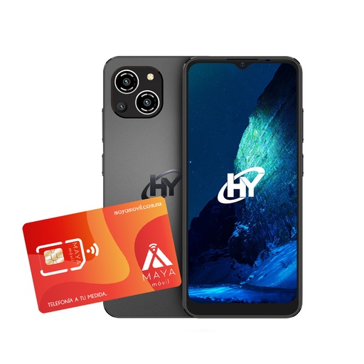 [HY65PA1401NABK/NEW] Smartphone HYLine Pro-X - Negro + SIMM Maya Móvil Eco por 30 días.
